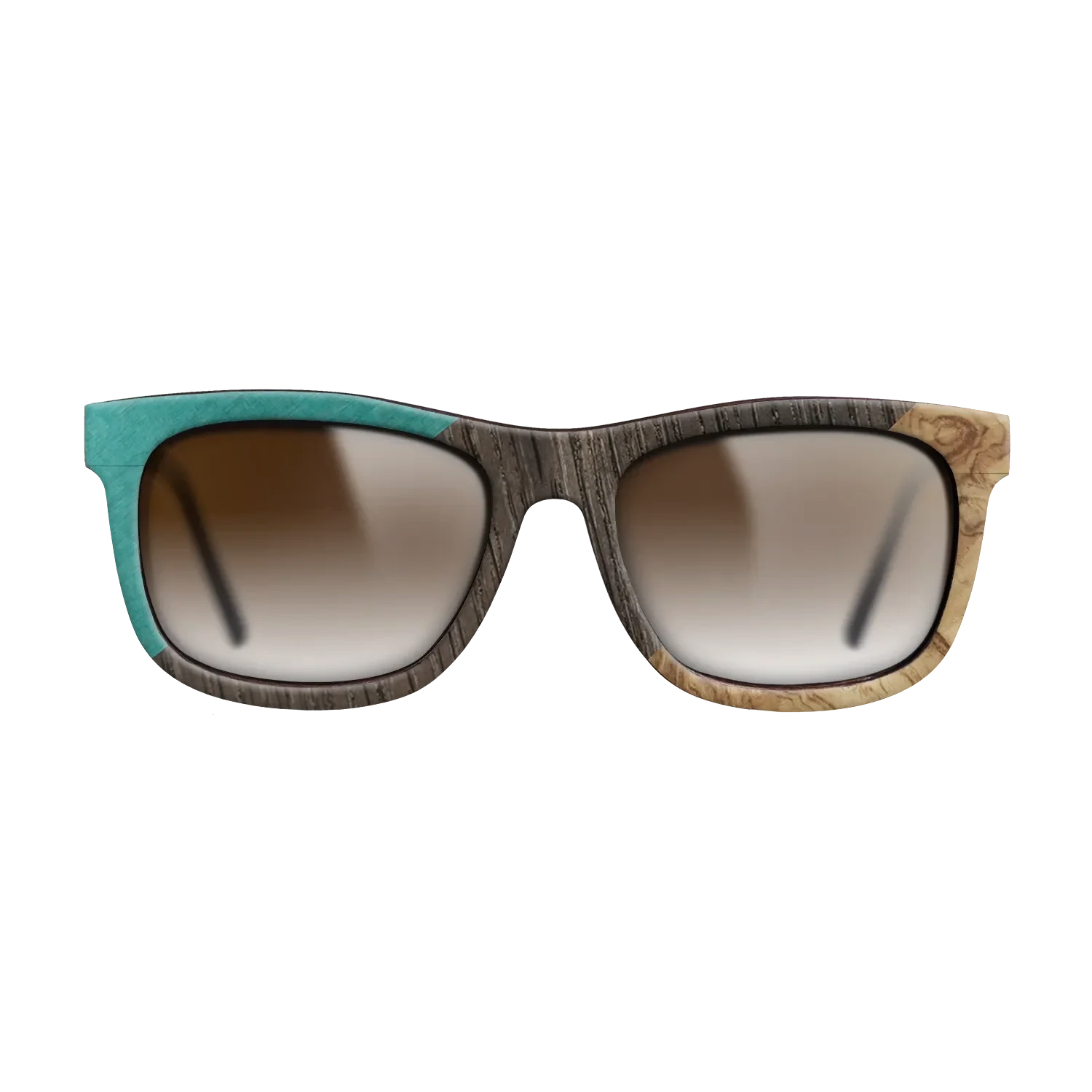 Poplar Dyed: Turquoise,Fumed Oak,Olive Burl: Angle Cut - The Hero - Square - SIRIS wood optic