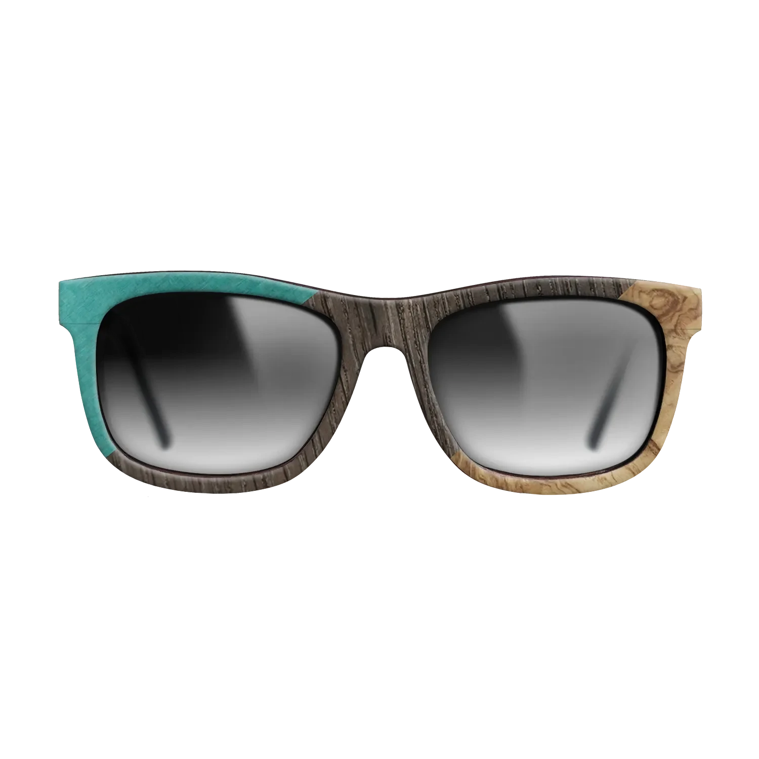 Poplar Dyed: Turquoise,Fumed Oak,Olive Burl: Angle Cut - The Hero - Square - SIRIS wood optic
