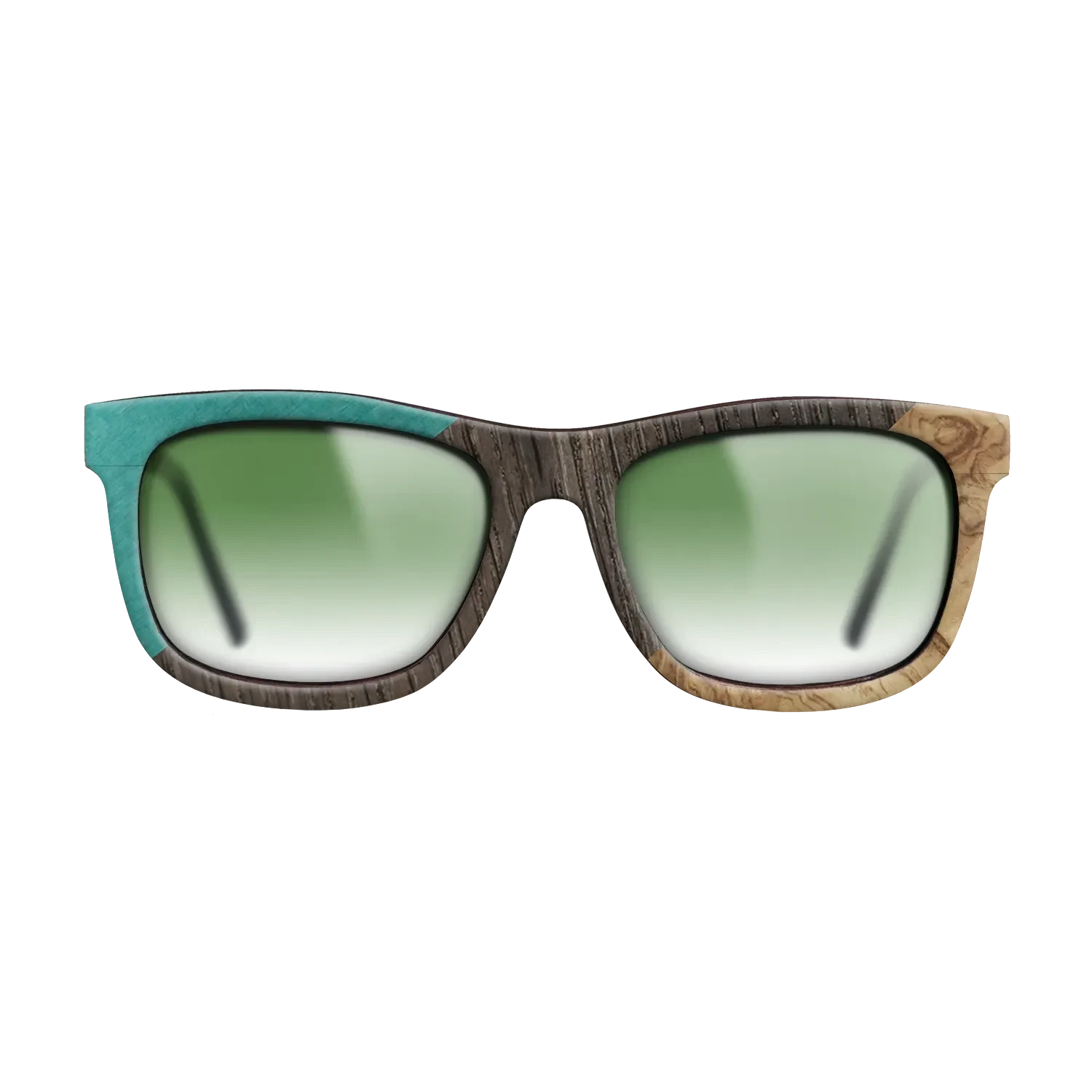 Poplar Dyed: Turquoise,Fumed Oak,Olive Burl: Angle Cut - The Hero - Square - SIRIS wood optic