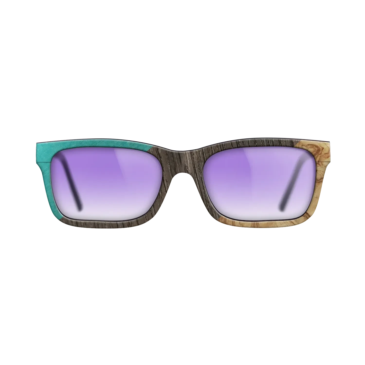 Poplar Dyed: Turquoise,Fumed Oak,Olive Burl: Angle Cut - The Sage - Block - SIRIS wood optic