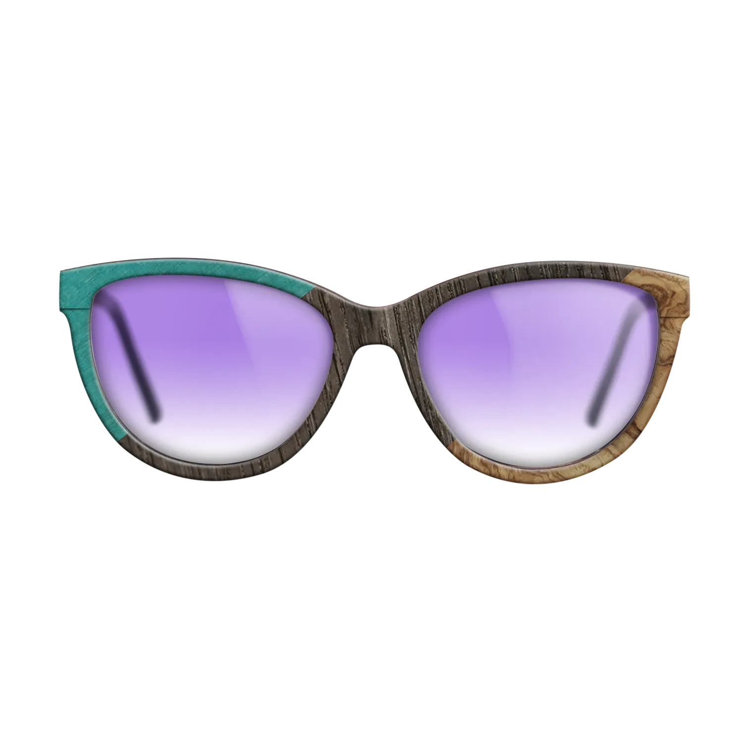 Poplar Dyed: Turquoise,Fumed Oak,Olive Burl: Angle Cut - The Maiden - Cat - SIRIS wood optic