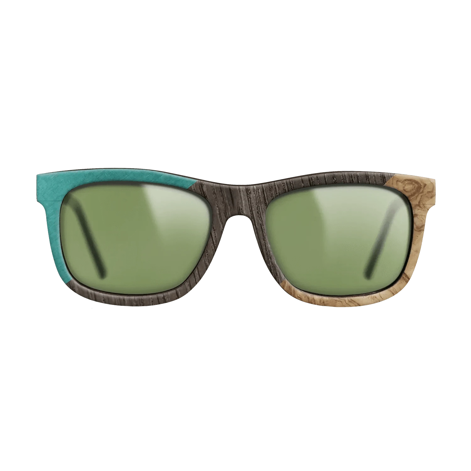 Poplar Dyed: Turquoise,Fumed Oak,Olive Burl: Angle Cut - The Hero - Square - SIRIS wood optic