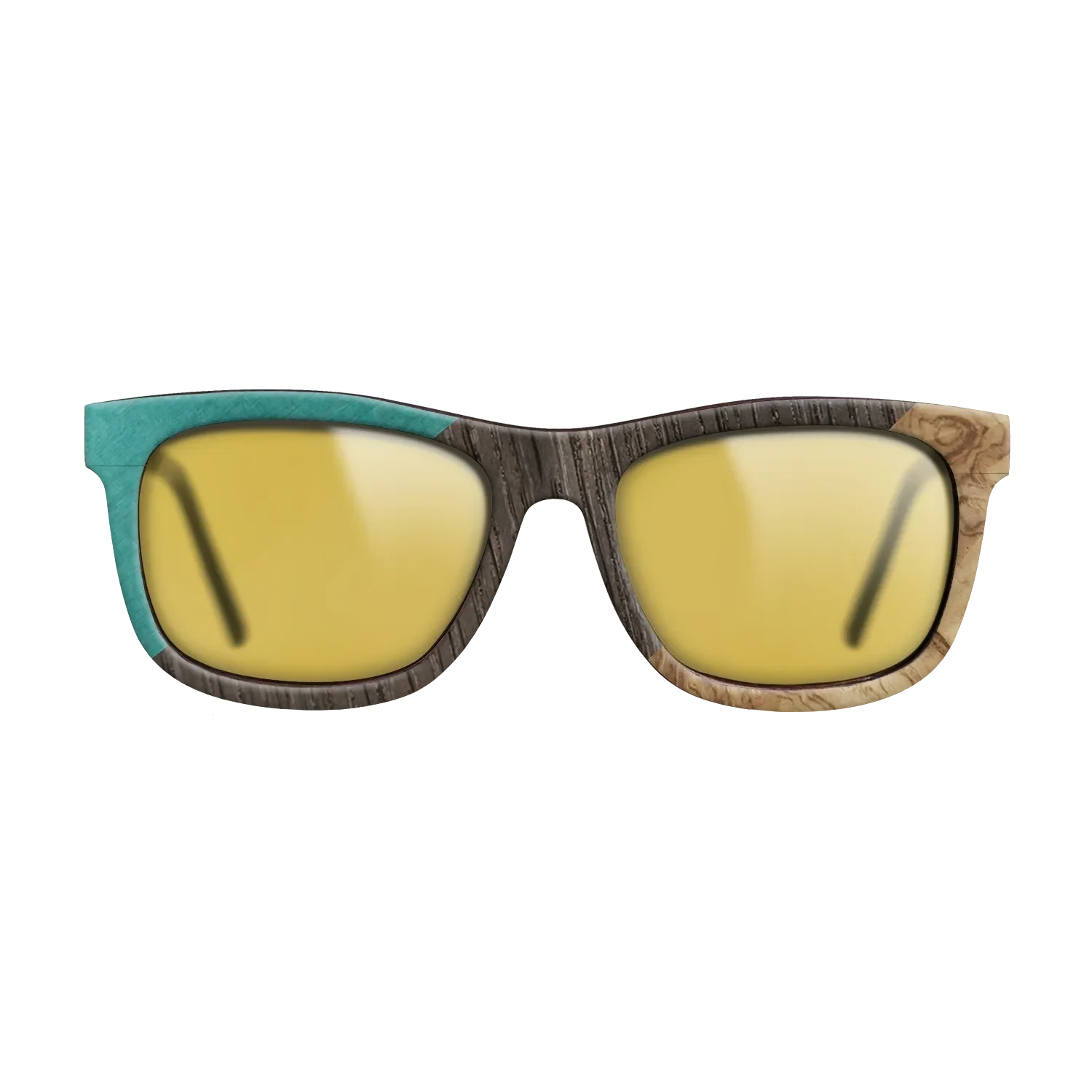 Poplar Dyed: Turquoise,Fumed Oak,Olive Burl: Angle Cut - The Hero - Square - SIRIS wood optic