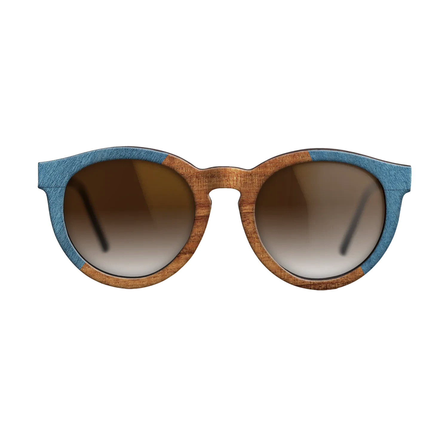 Koa,Poplar Dyed: Blue Denim: Angle Cut - The Rebel - Round - SIRIS wood optic