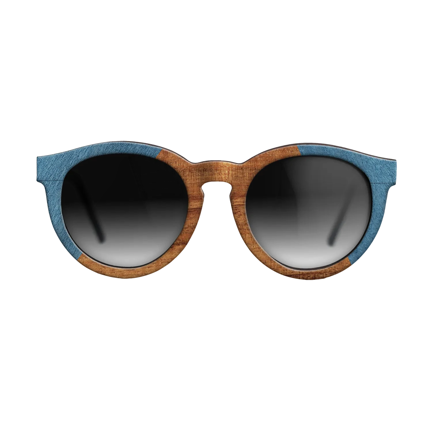 Koa,Poplar Dyed: Blue Denim: Angle Cut - The Rebel - Round - SIRIS wood optic