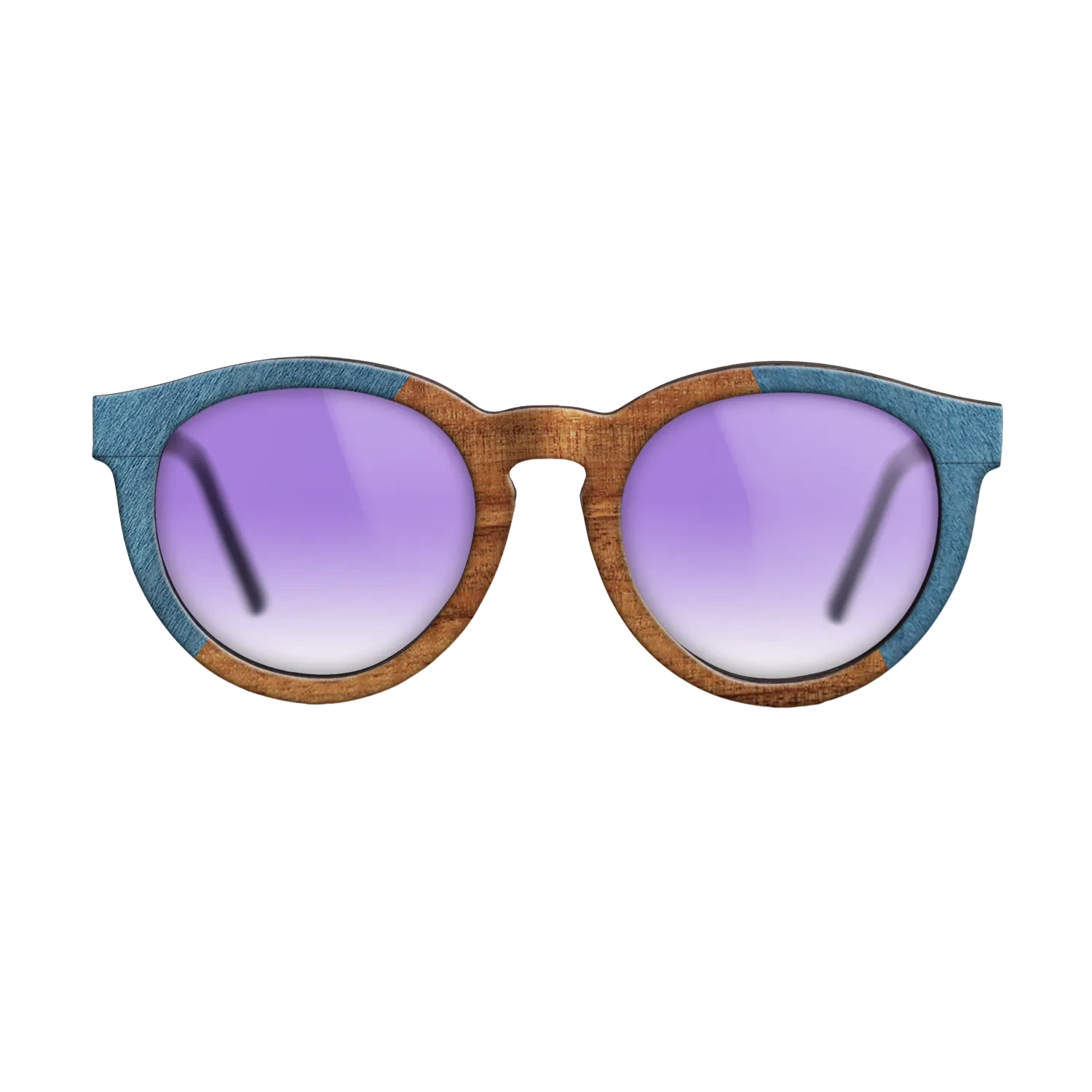 Koa,Poplar Dyed: Blue Denim: Angle Cut - The Rebel - Round - SIRIS wood optic