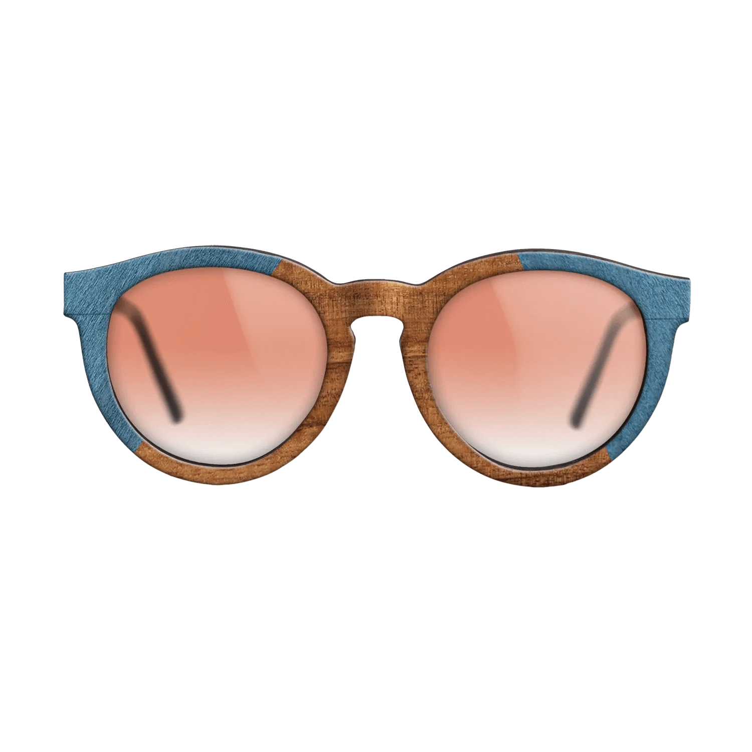 Koa,Poplar Dyed: Blue Denim: Angle Cut - The Rebel - Round - SIRIS wood optic