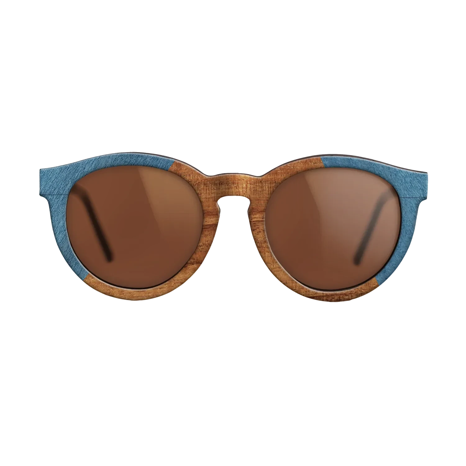 Koa,Poplar Dyed: Blue Denim: Angle Cut - The Rebel - Round - SIRIS wood optic