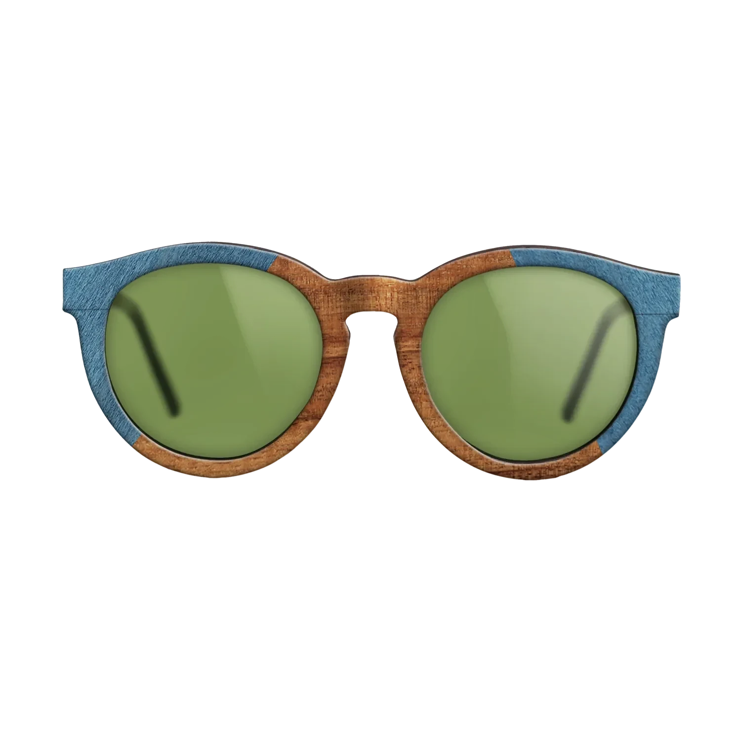Koa,Poplar Dyed: Blue Denim: Angle Cut - The Rebel - Round - SIRIS wood optic