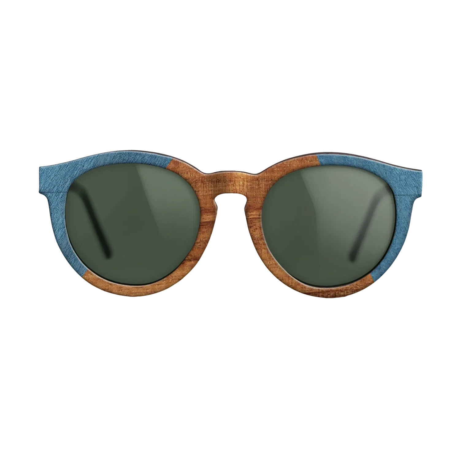 Koa,Poplar Dyed: Blue Denim: Angle Cut - The Rebel - Round - SIRIS wood optic