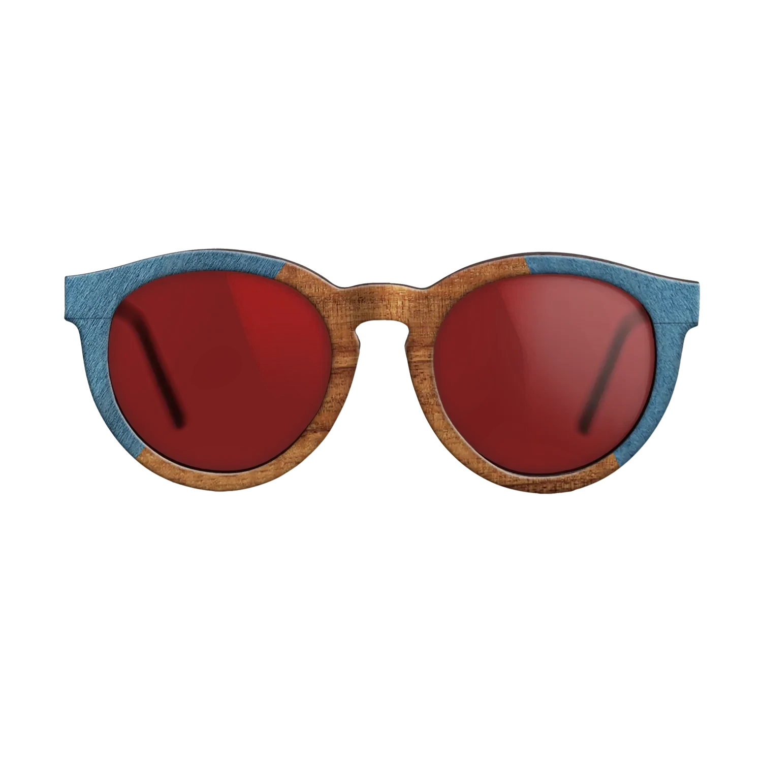 Koa,Poplar Dyed: Blue Denim: Angle Cut - The Rebel - Round - SIRIS wood optic