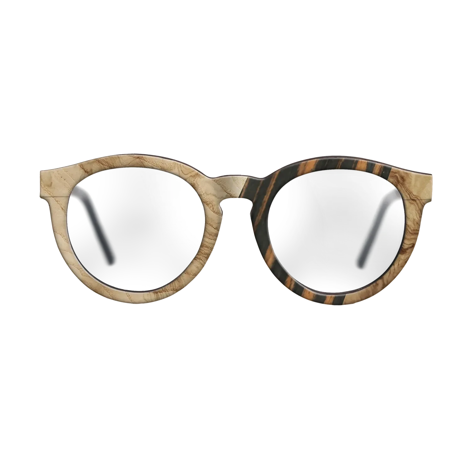 Walnut: Straight Grain,Fumed Oak,Olive Burl,Italian Ebony: Geometric - The Rebel - Round - SIRIS wood optic