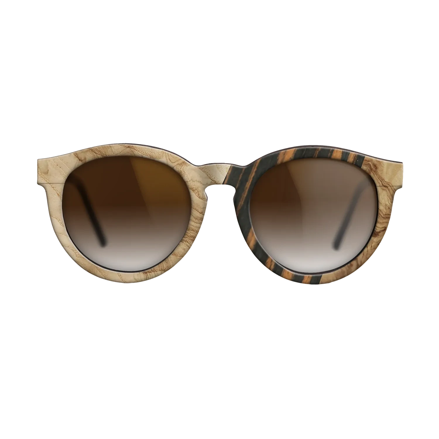 Walnut: Straight Grain,Fumed Oak,Olive Burl,Italian Ebony: Geometric - The Rebel - Round - SIRIS wood optic