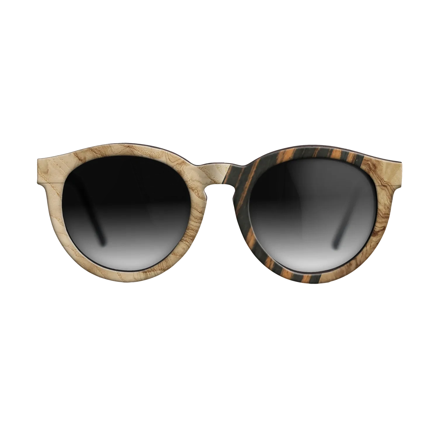 Walnut: Straight Grain,Fumed Oak,Olive Burl,Italian Ebony: Geometric - The Rebel - Round - SIRIS wood optic