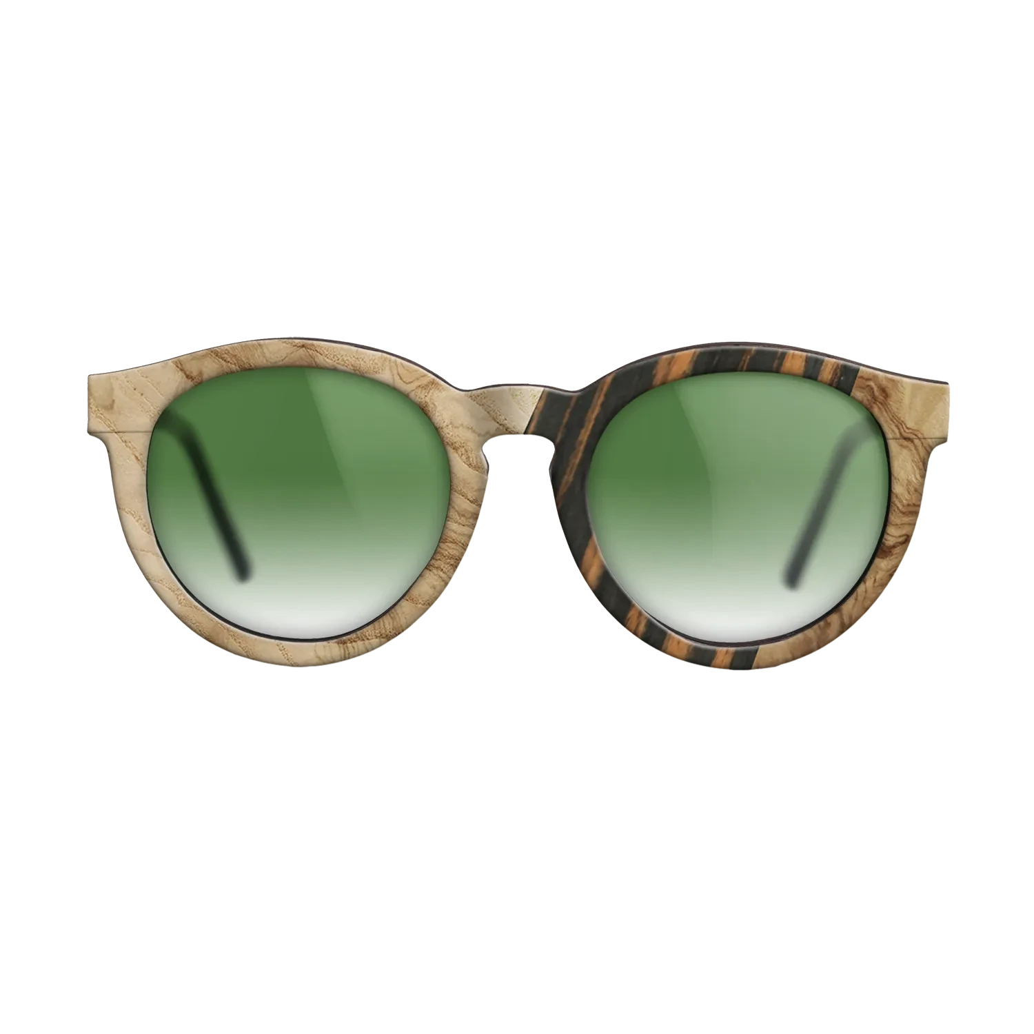 Walnut: Straight Grain,Fumed Oak,Olive Burl,Italian Ebony: Geometric - The Rebel - Round - SIRIS wood optic