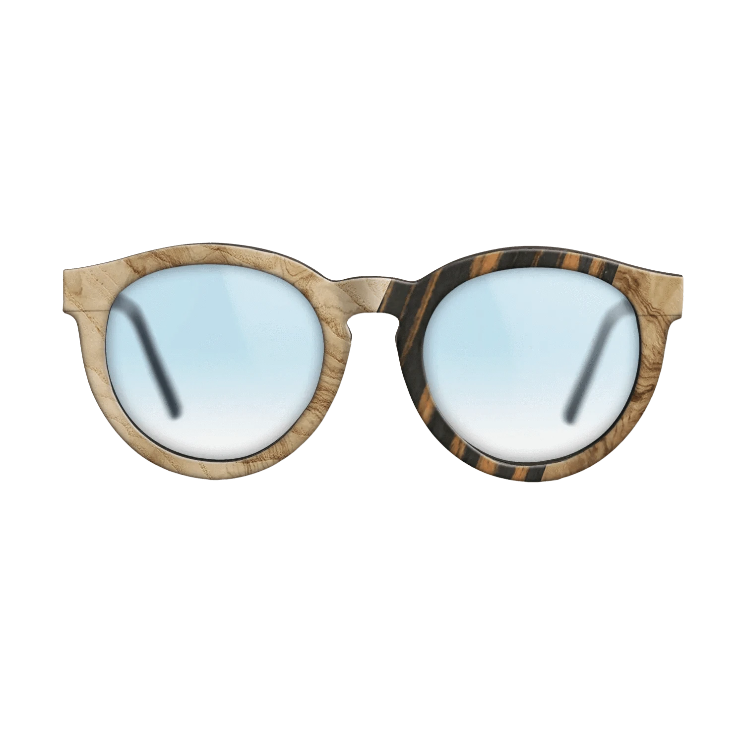 Walnut: Straight Grain,Fumed Oak,Olive Burl,Italian Ebony: Geometric - The Rebel - Round - SIRIS wood optic