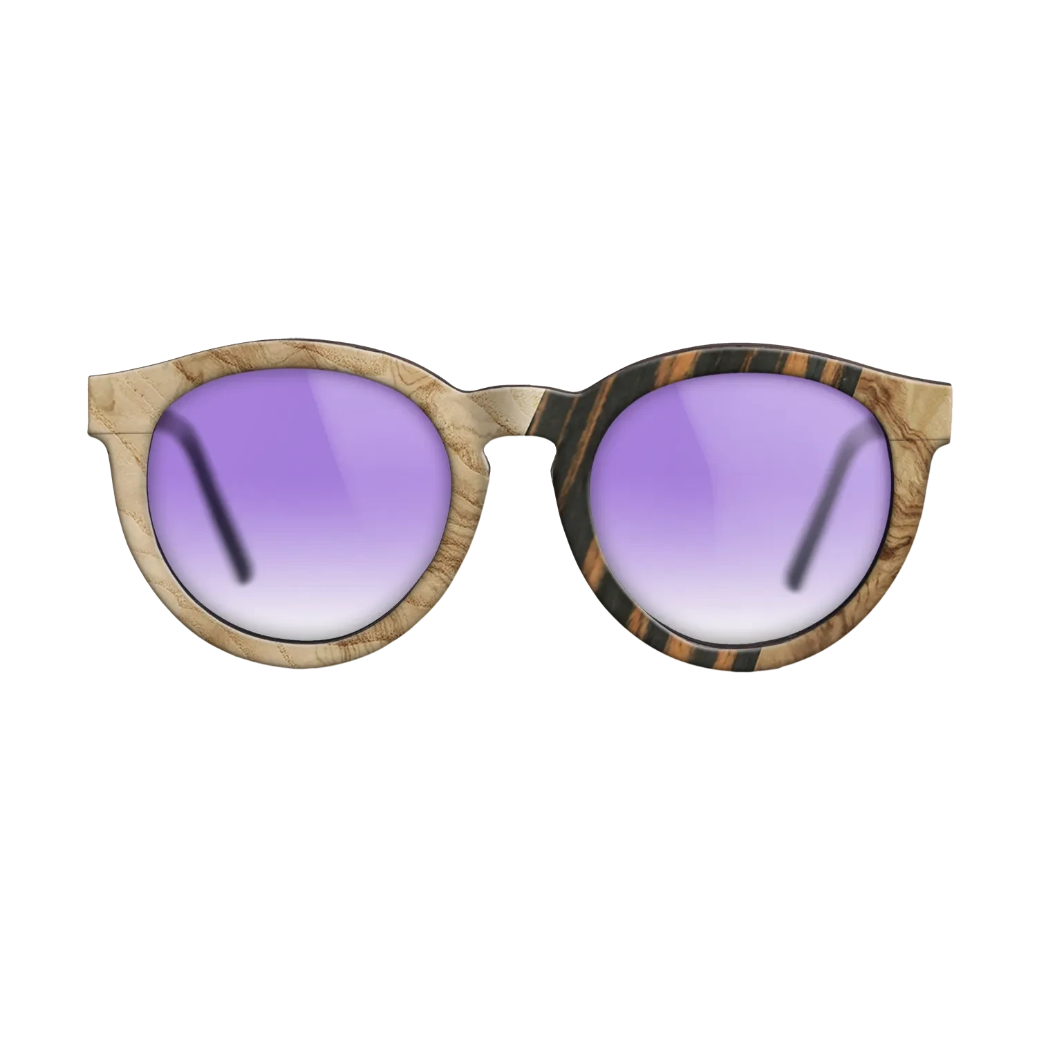 Walnut: Straight Grain,Fumed Oak,Olive Burl,Italian Ebony: Geometric - The Rebel - Round - SIRIS wood optic