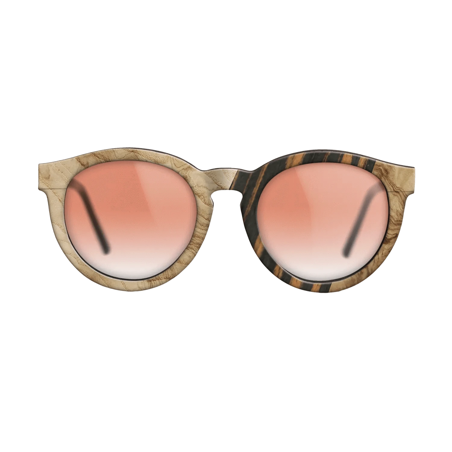 Walnut: Straight Grain,Fumed Oak,Olive Burl,Italian Ebony: Geometric - The Rebel - Round - SIRIS wood optic