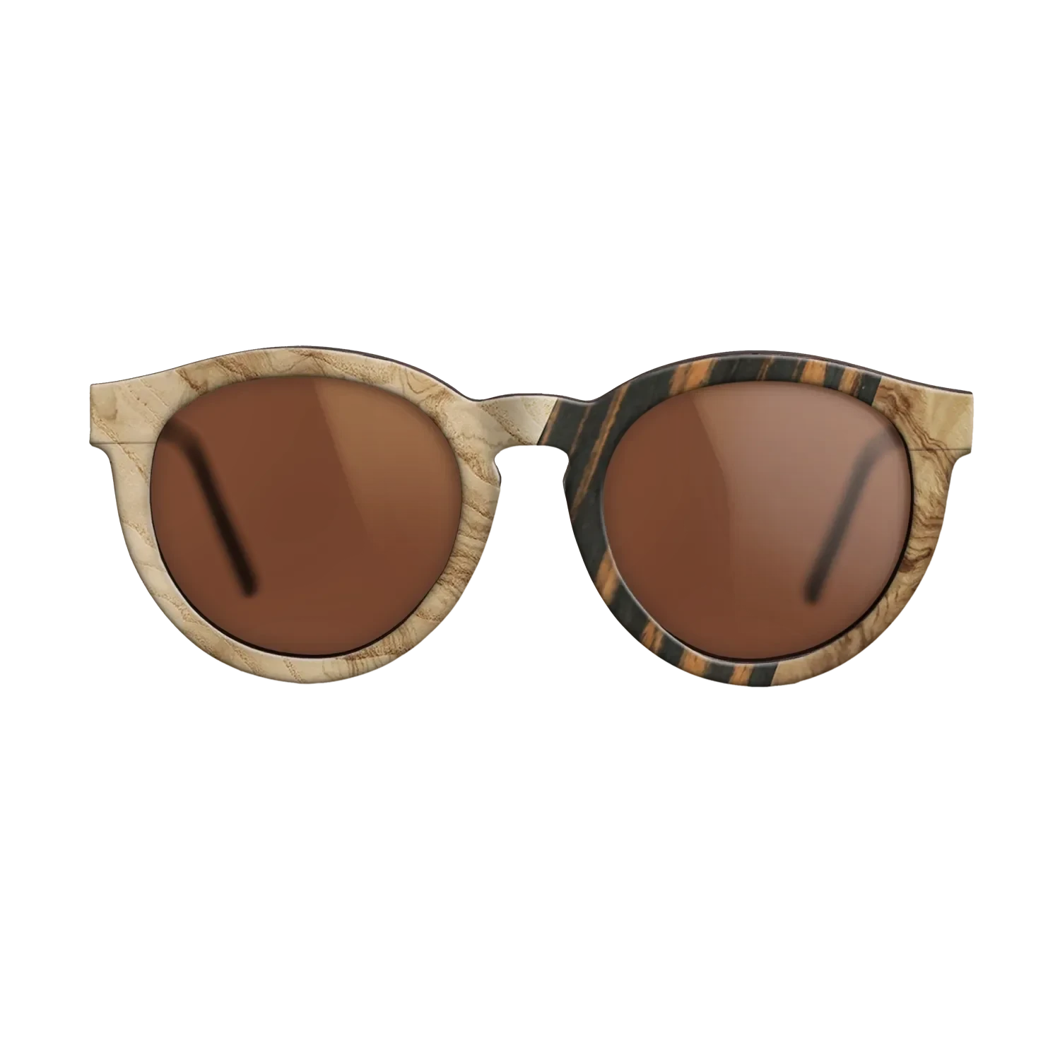 Walnut: Straight Grain,Fumed Oak,Olive Burl,Italian Ebony: Geometric - The Rebel - Round - SIRIS wood optic