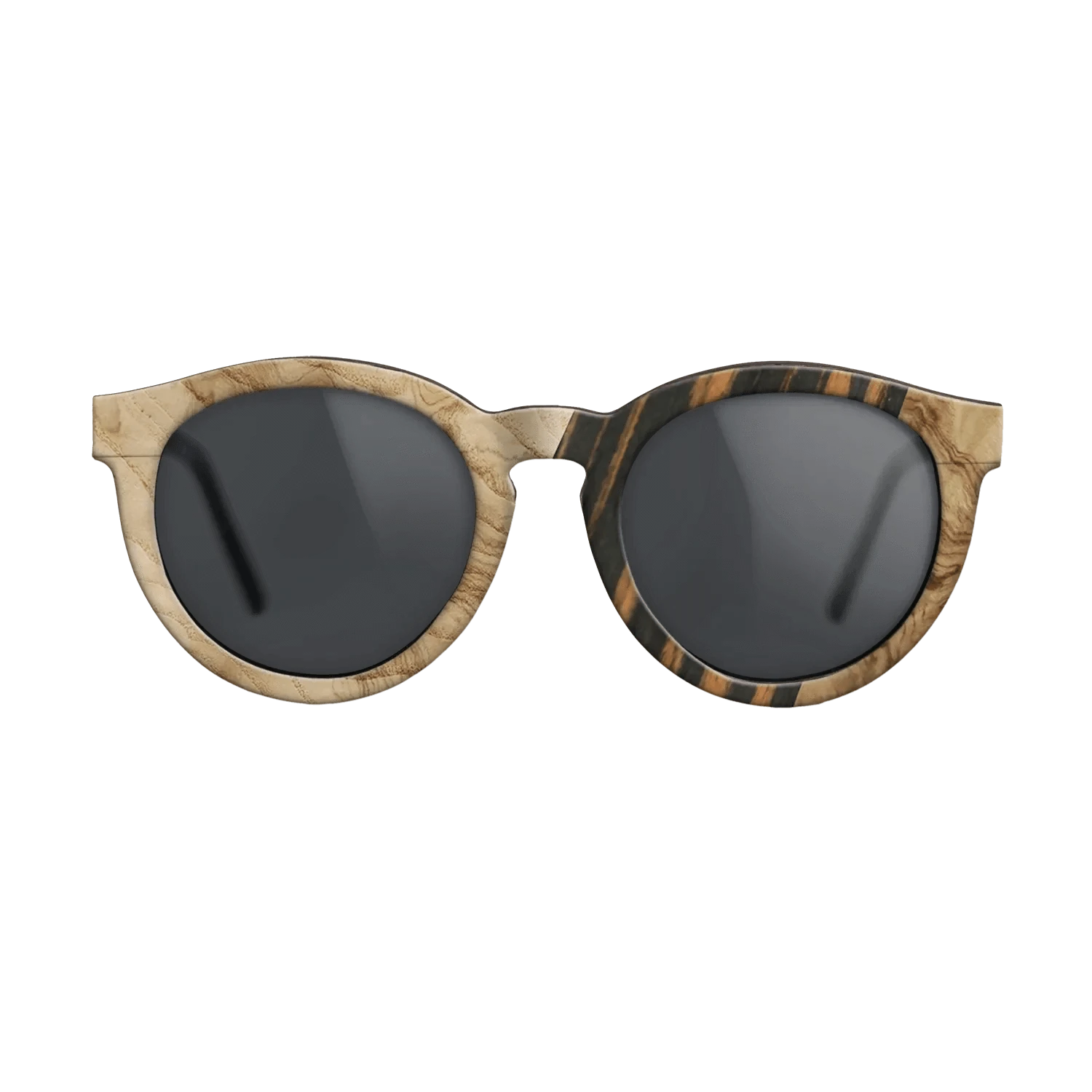Walnut: Straight Grain,Fumed Oak,Olive Burl,Italian Ebony: Geometric - The Rebel - Round - SIRIS wood optic