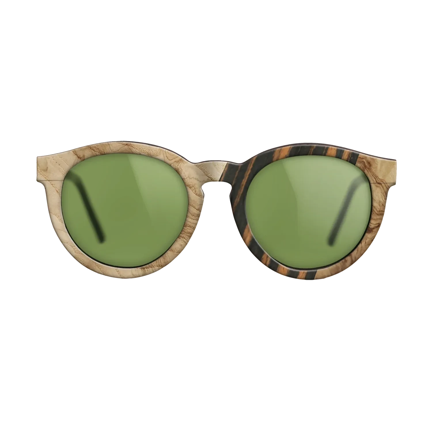 Walnut: Straight Grain,Fumed Oak,Olive Burl,Italian Ebony: Geometric - The Rebel - Round - SIRIS wood optic