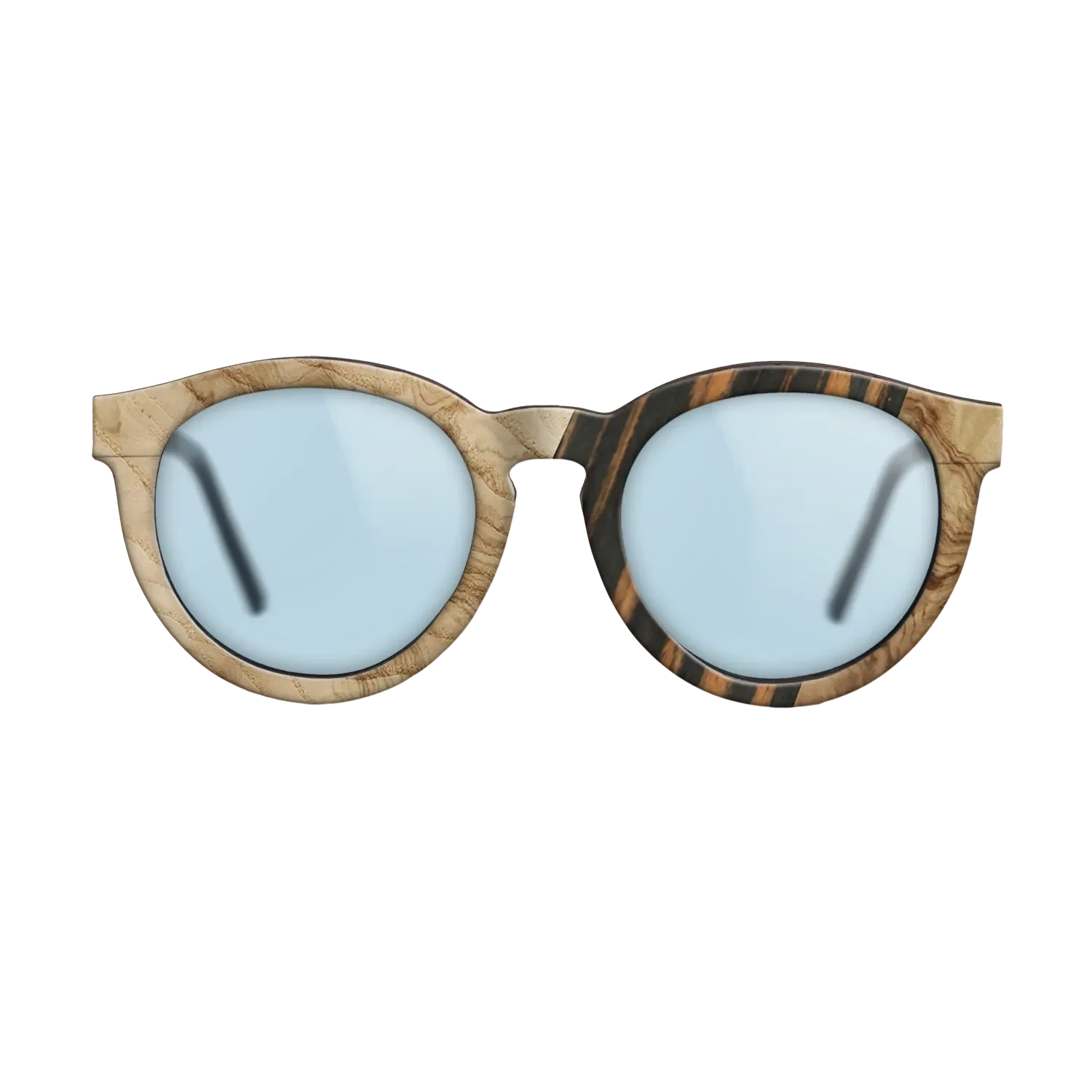 Walnut: Straight Grain,Fumed Oak,Olive Burl,Italian Ebony: Geometric - The Rebel - Round - SIRIS wood optic