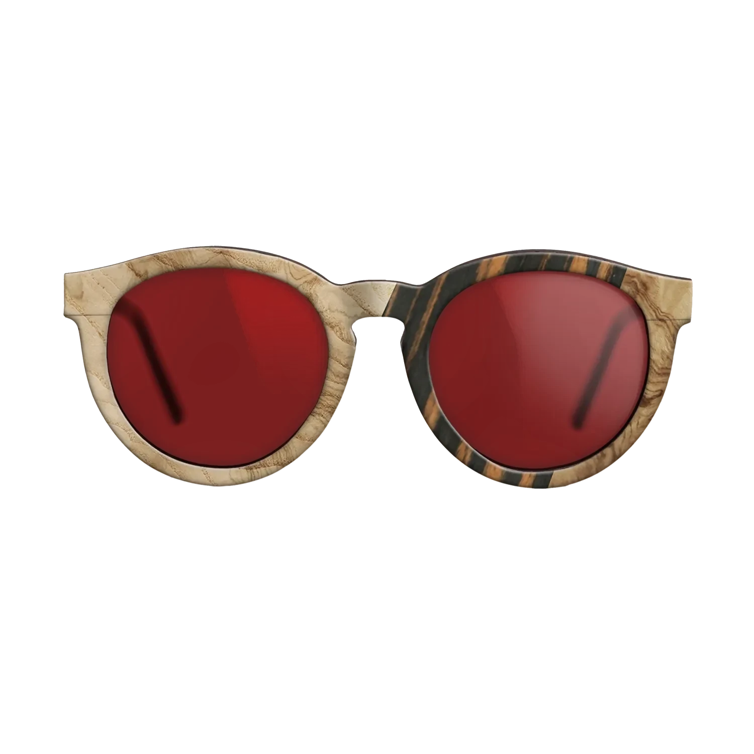 Walnut: Straight Grain,Fumed Oak,Olive Burl,Italian Ebony: Geometric - The Rebel - Round - SIRIS wood optic