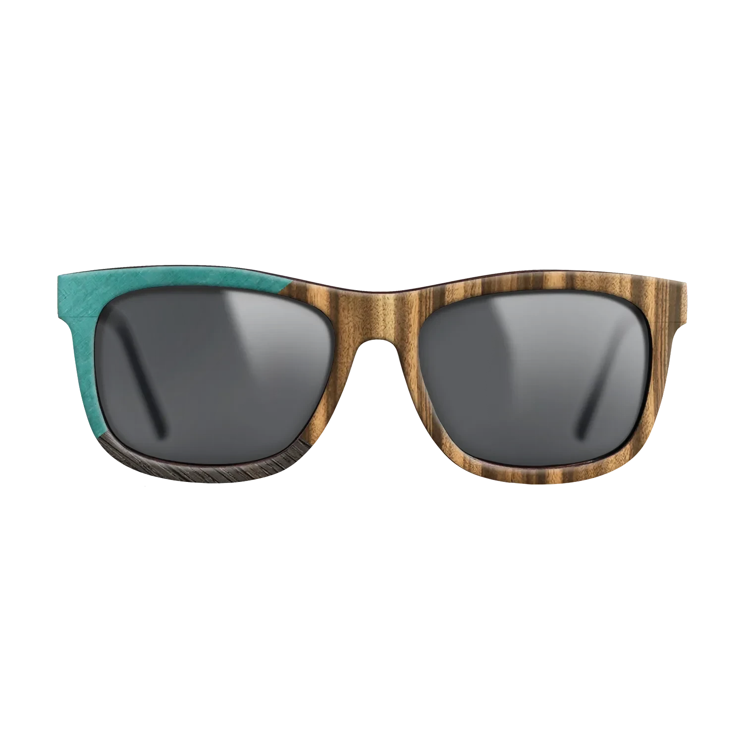 Zebrawood Reconstituted,Poplar Dyed: Turquoise,Fumed Oak: Geometric - The Hero - Square - SIRIS wood optic