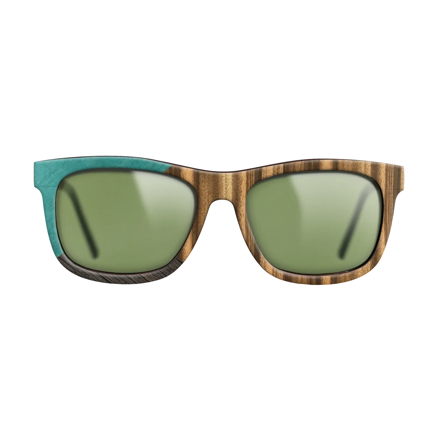 Zebrawood Reconstituted,Poplar Dyed: Turquoise,Fumed Oak: Geometric - The Hero - Square - SIRIS wood optic