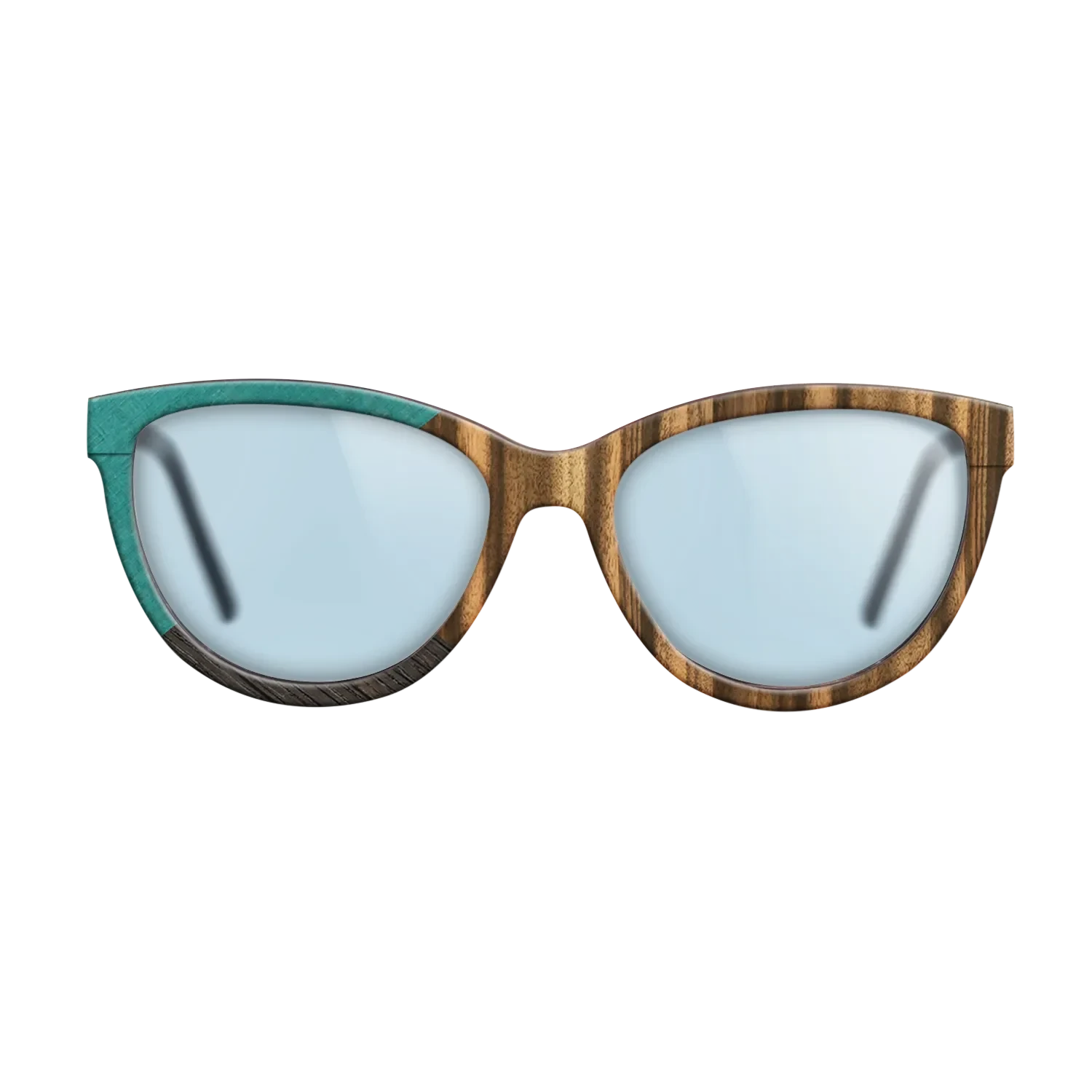 Zebrawood Reconstituted,Poplar Dyed: Turquoise,Fumed Oak: Geometric - The Maiden - Cat - SIRIS wood optic