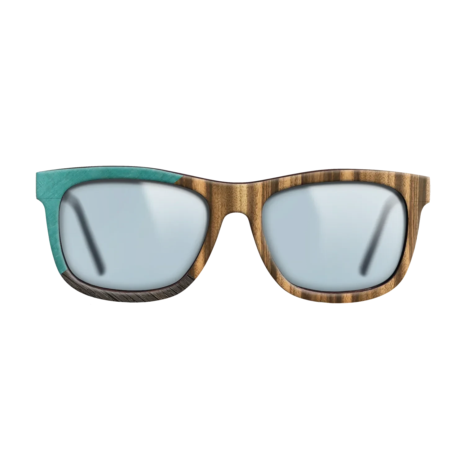 Zebrawood Reconstituted,Poplar Dyed: Turquoise,Fumed Oak: Geometric - The Hero - Square - SIRIS wood optic