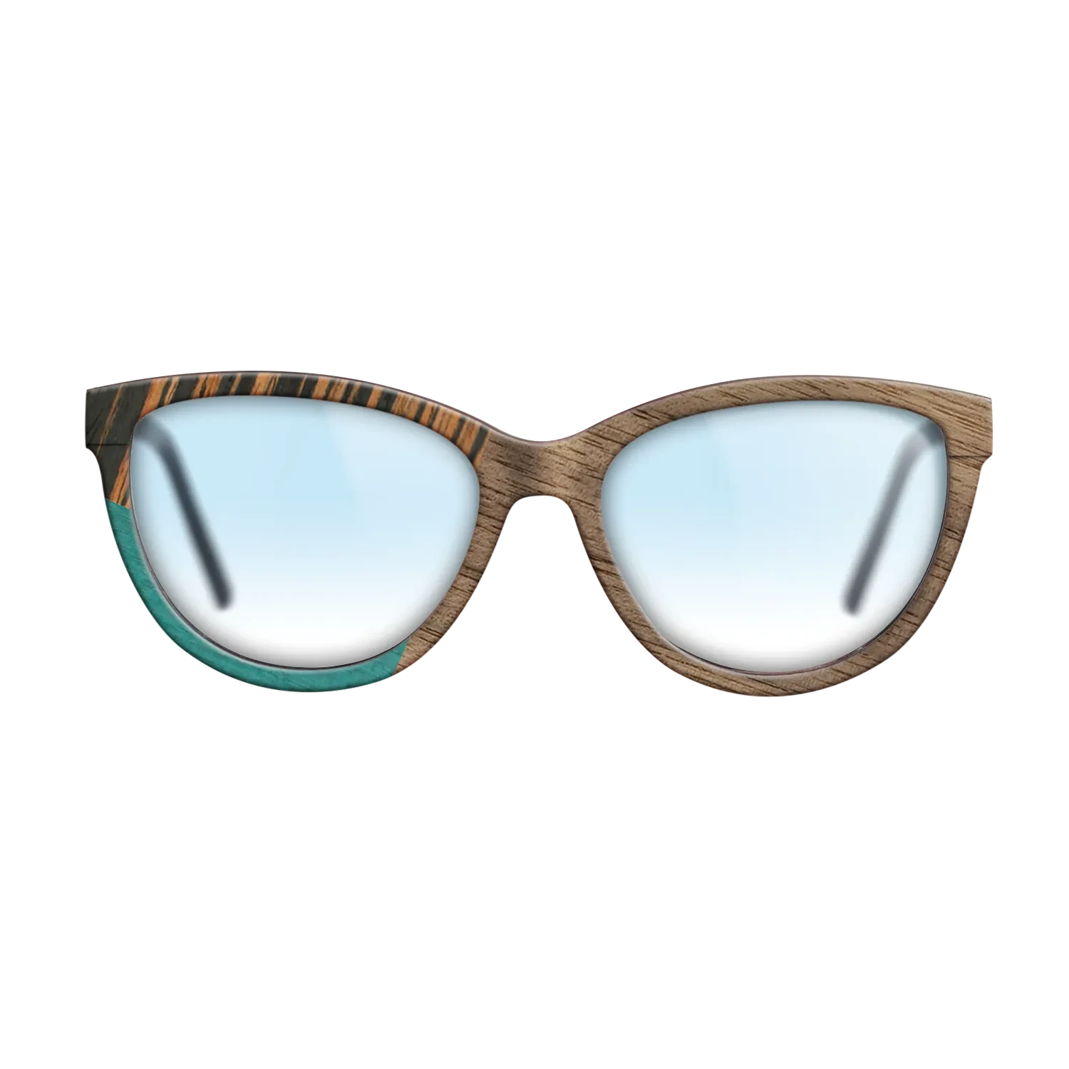 Walnut: Straight Grain,Fumed Oak,Italian Ebony,Poplar Dyed: Turquoise: Geometric - The Maiden - Cat - SIRIS wood optic