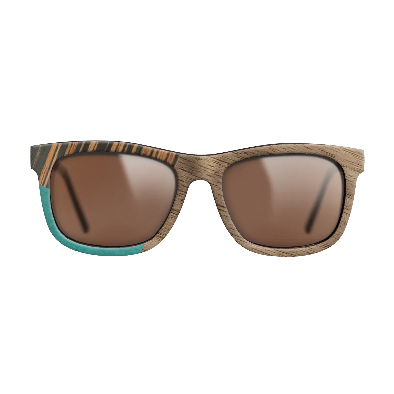 Walnut: Straight Grain,Fumed Oak,Italian Ebony,Poplar Dyed: Turquoise: Geometric - The Hero - Square - SIRIS wood optic