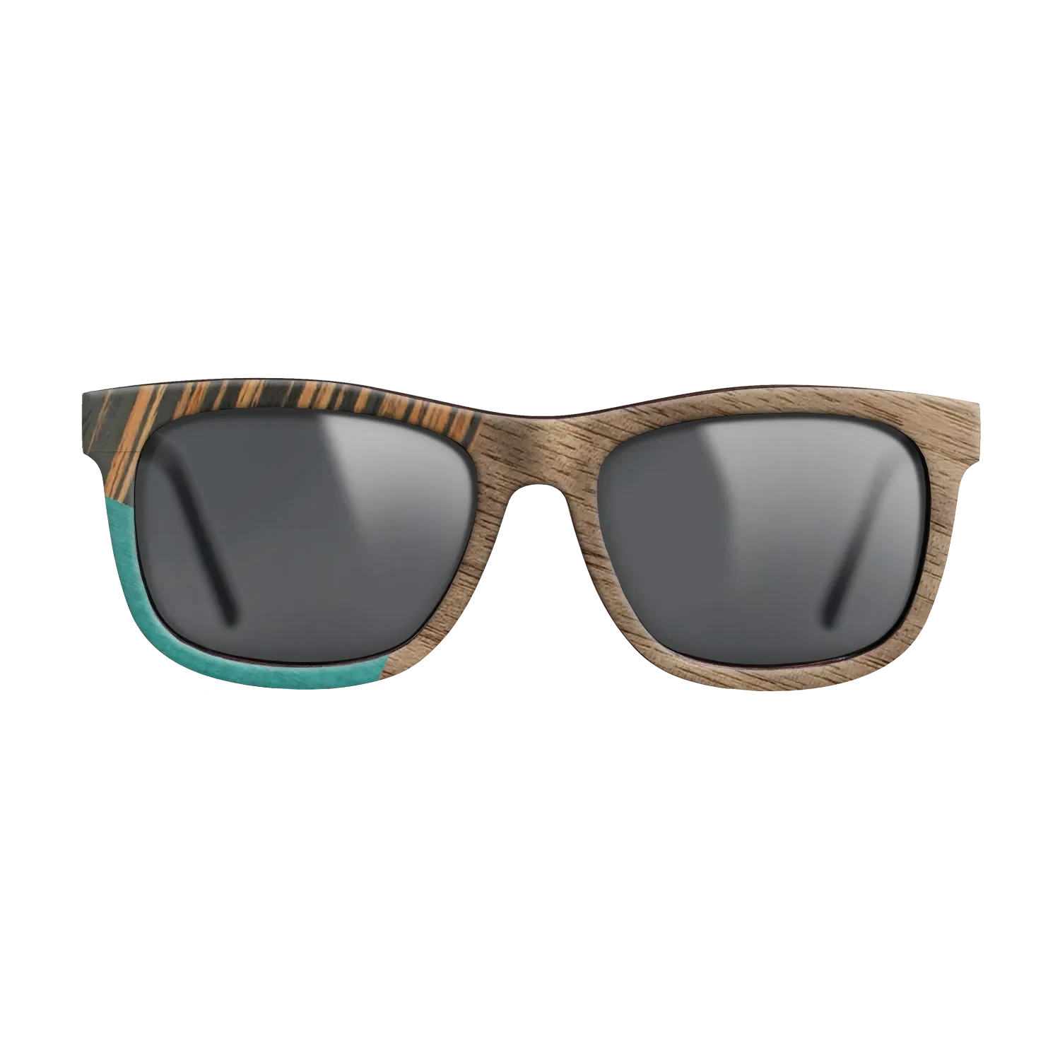 Walnut: Straight Grain,Fumed Oak,Italian Ebony,Poplar Dyed: Turquoise: Geometric - The Hero - Square - SIRIS wood optic