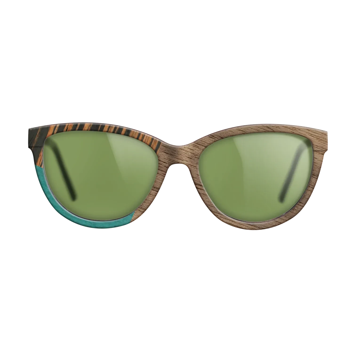 Walnut: Straight Grain,Fumed Oak,Italian Ebony,Poplar Dyed: Turquoise: Geometric - The Maiden - Cat - SIRIS wood optic