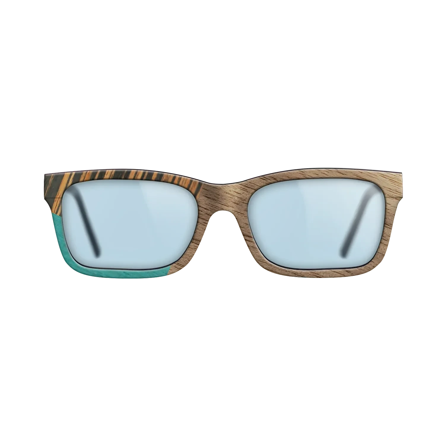 Walnut: Straight Grain,Fumed Oak,Italian Ebony,Poplar Dyed: Turquoise: Geometric - The Sage - Block - SIRIS wood optic
