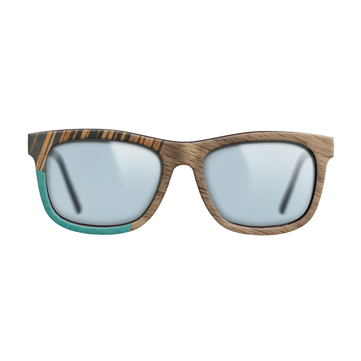 Walnut: Straight Grain,Fumed Oak,Italian Ebony,Poplar Dyed: Turquoise: Geometric - The Hero - Square - SIRIS wood optic