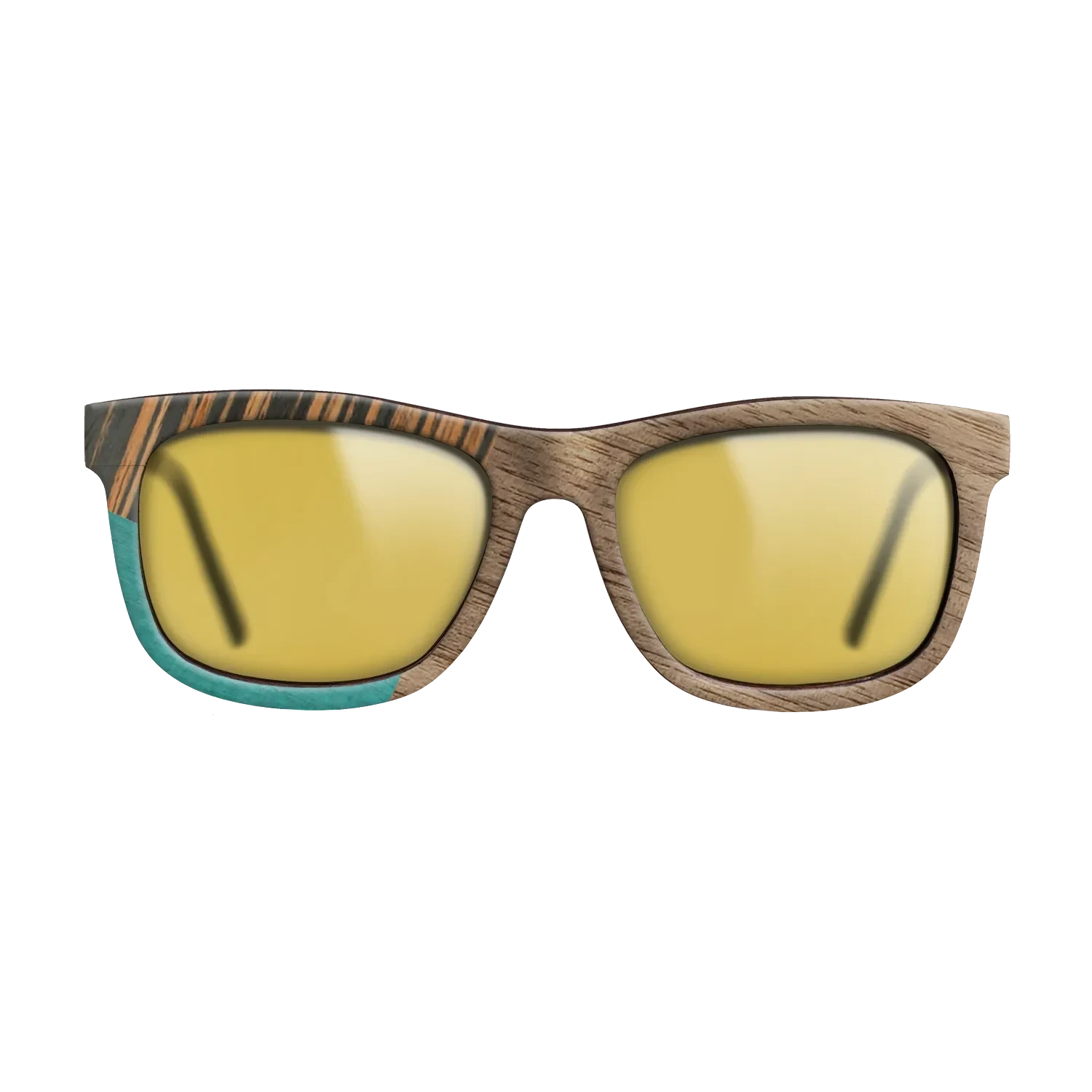 Walnut: Straight Grain,Fumed Oak,Italian Ebony,Poplar Dyed: Turquoise: Geometric - The Hero - Square - SIRIS wood optic