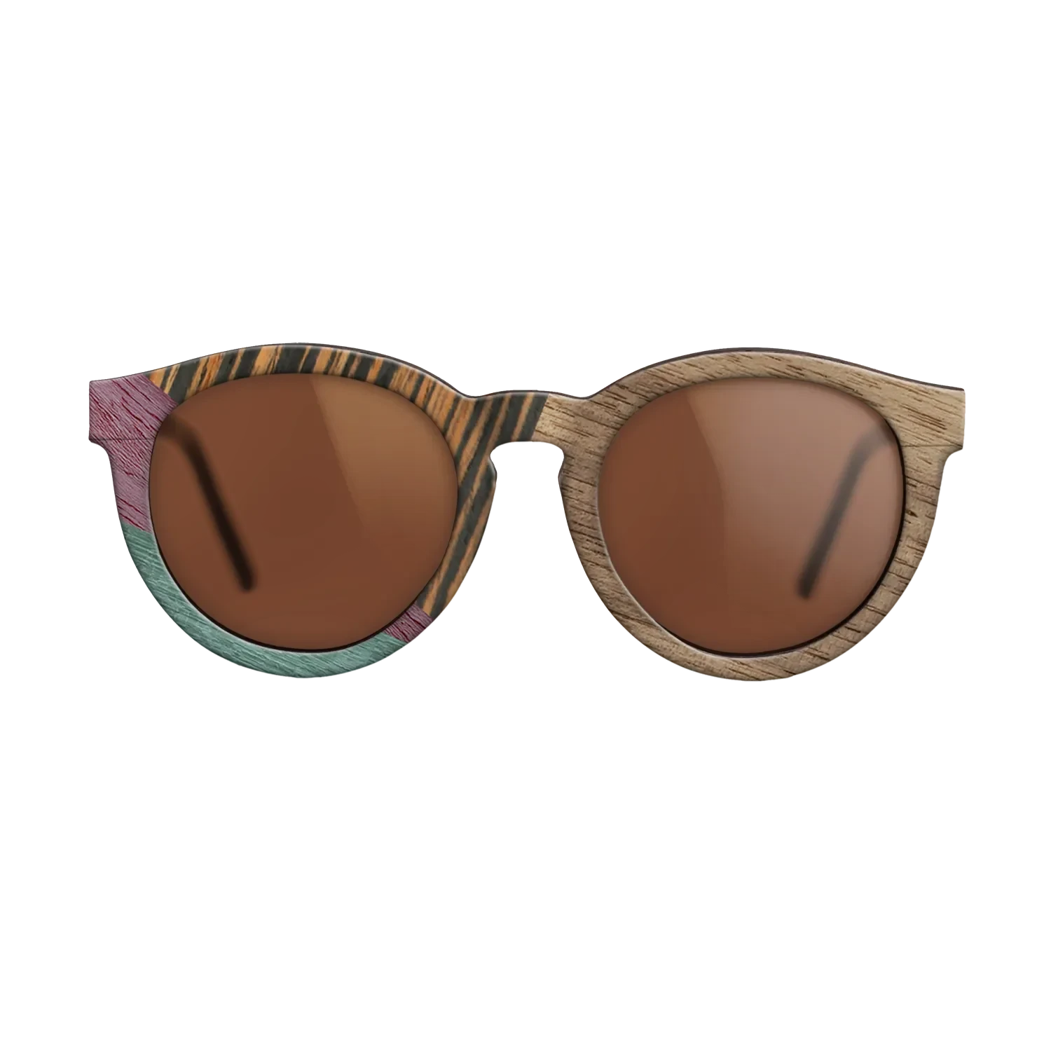 Walnut: Straight Grain,Italian Ebony,Poplar Dyed: Purple,Poplar Dyed: Turquoise,Fumed Oak: Geometric - The Rebel - Round - SIRIS wood optic