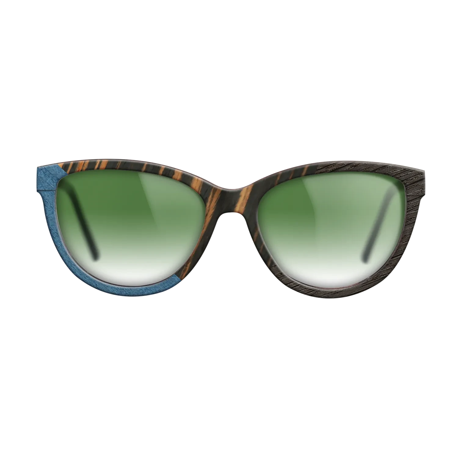 Olive Burl,Poplar Dyed: Blue Denim,Italian Ebony,Fumed Oak: Geometric - The Maiden - Cat - SIRIS wood optic