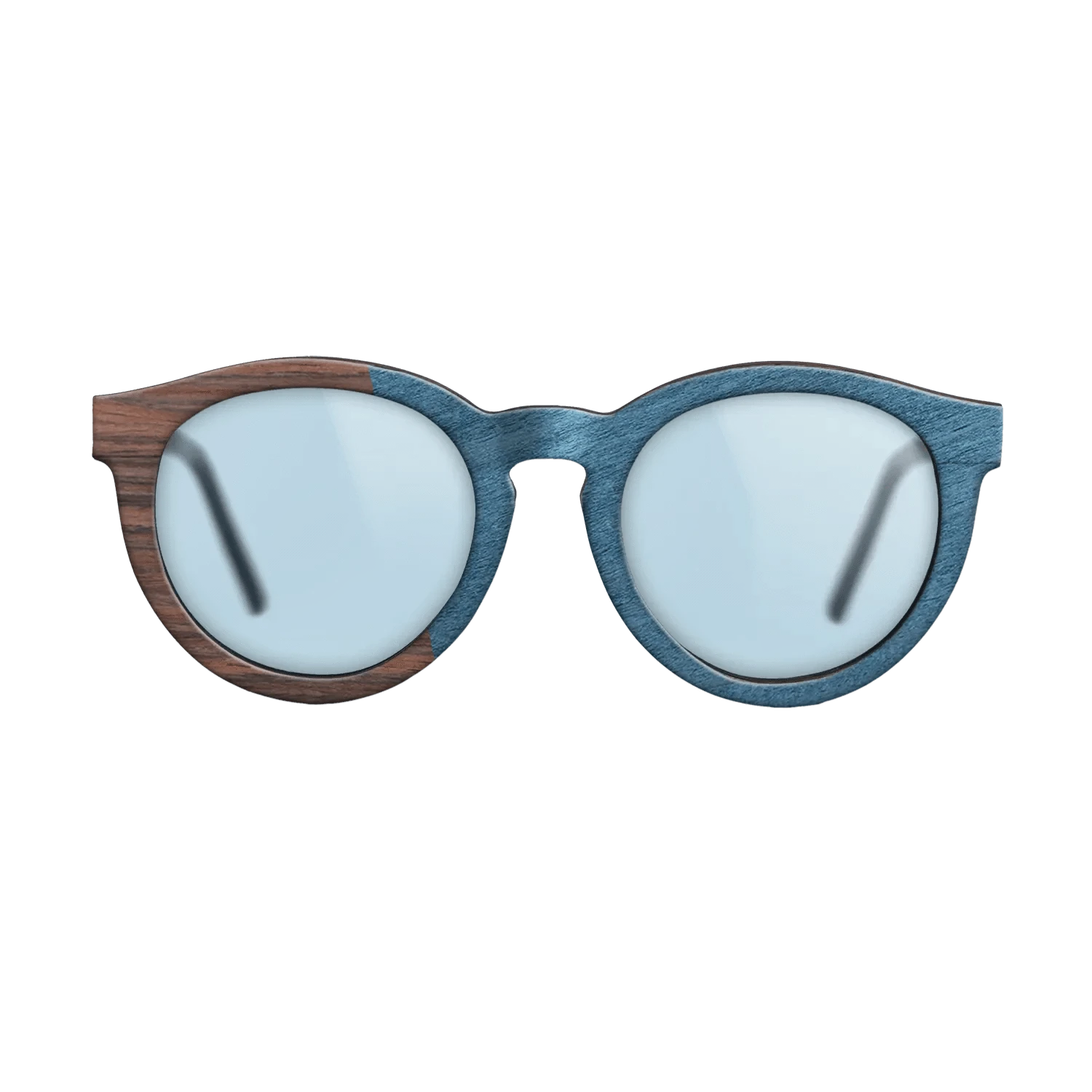 Olive Burl,Rosewood Reconstituted,Poplar Dyed: Blue Denim,Ziricote Dark Quartered: Angle Cut - The Rebel - Round - SIRIS wood optic