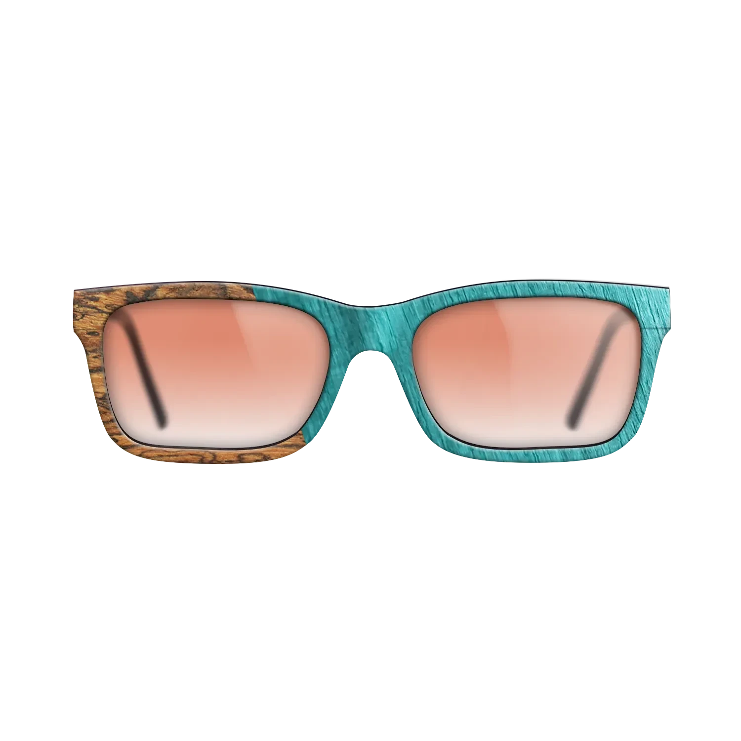 Wenge,Bocote,Poplar Dyed: Turquoise: Angle Cut - The Sage - Rectangle - SIRIS wood optic