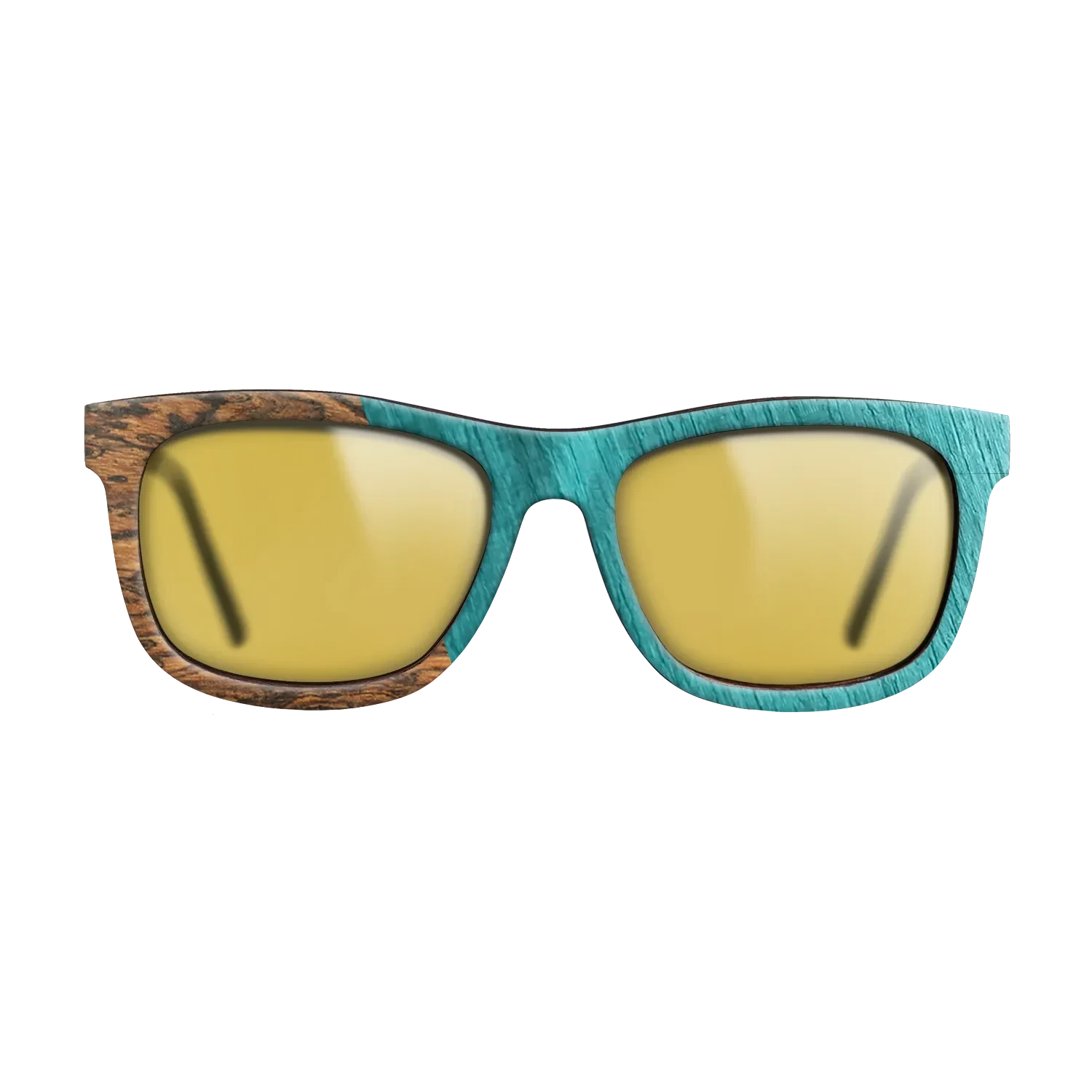 Wenge,Bocote,Poplar Dyed: Turquoise: Angle Cut - The Hero - Square - SIRIS wood optic