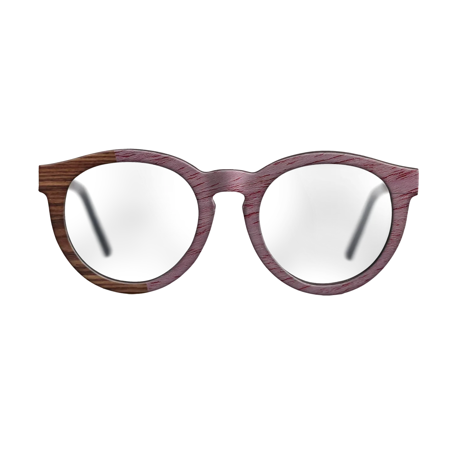 Walnut Claro Dark,Purpleheart,Santos Rosewood Dark: Angle Cut - The Rebel - Round - SIRIS wood optic