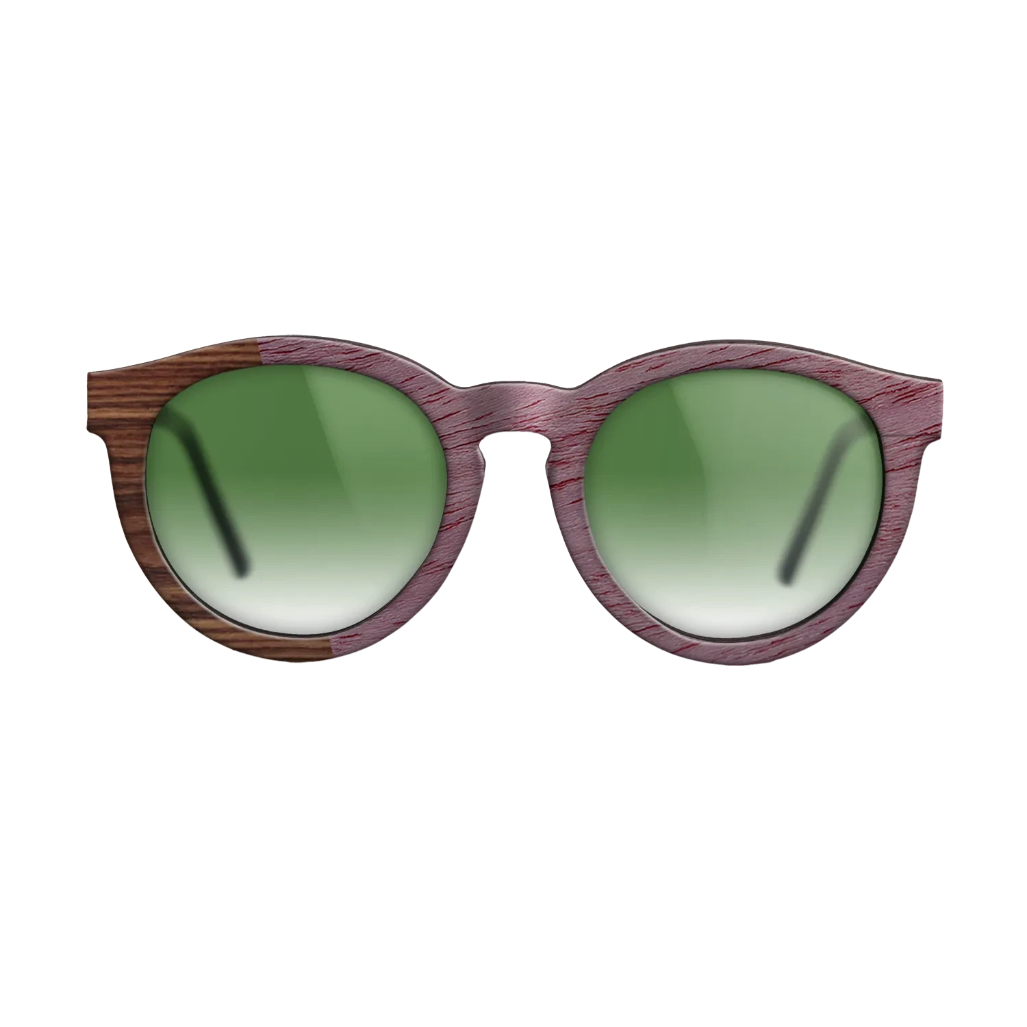 Walnut Claro Dark,Purpleheart,Santos Rosewood Dark: Angle Cut - The Rebel - Round - SIRIS wood optic