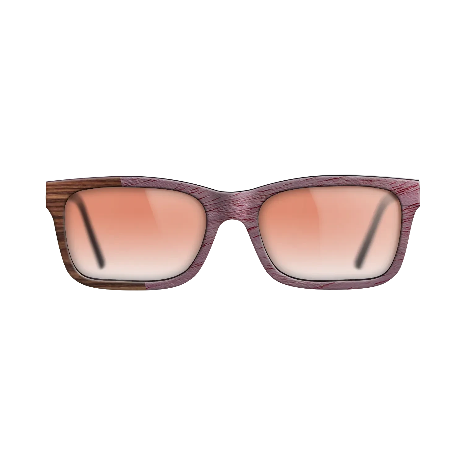 Walnut Claro Dark,Purpleheart,Santos Rosewood Dark: Angle Cut - The Sage - Rectangle - SIRIS wood optic