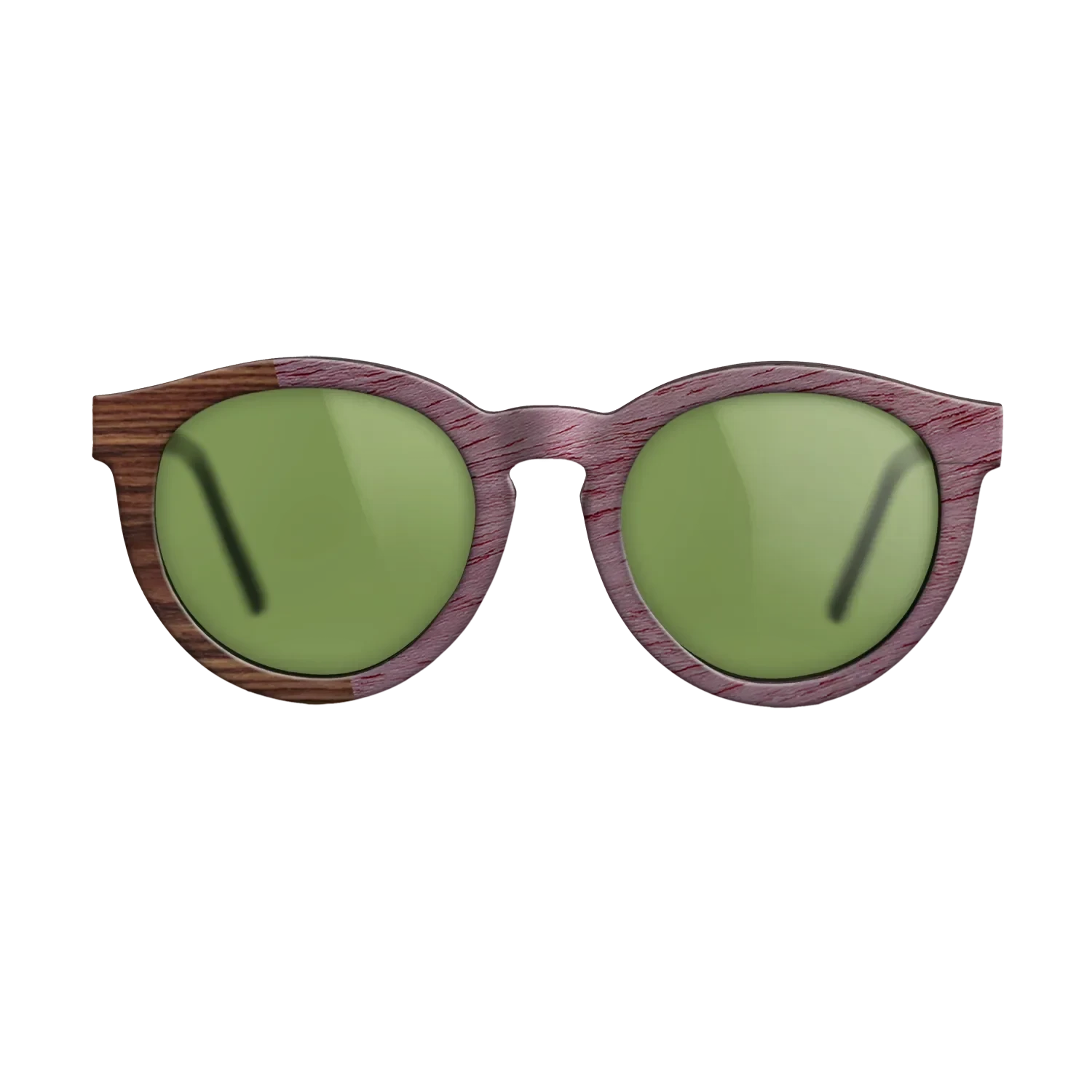 Walnut Claro Dark,Purpleheart,Santos Rosewood Dark: Angle Cut - The Rebel - Round - SIRIS wood optic