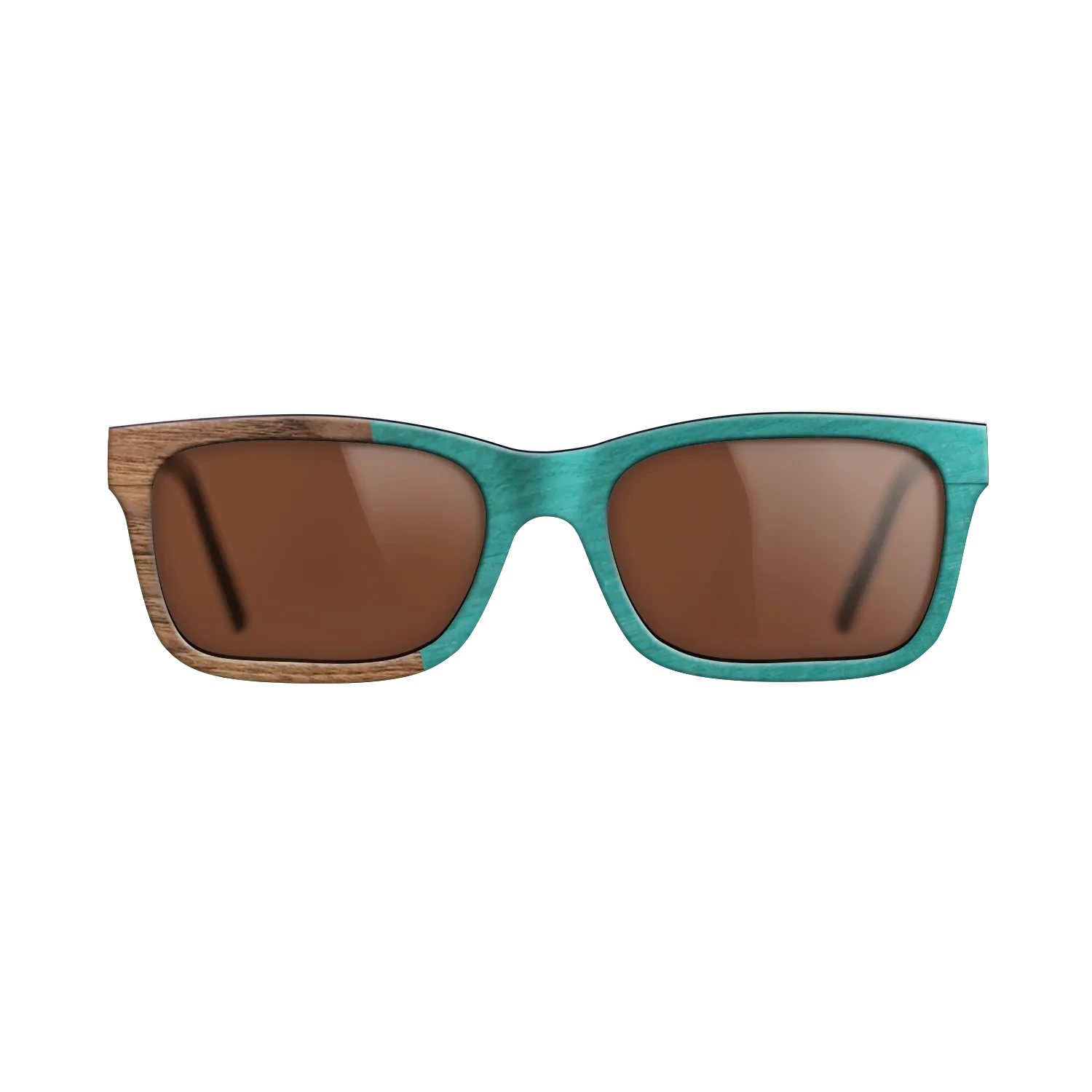Louro Preto,Walnut Claro Light,Poplar Dyed: Turquoise: Angle Cut - The Sage - Rectangle - SIRIS wood optic