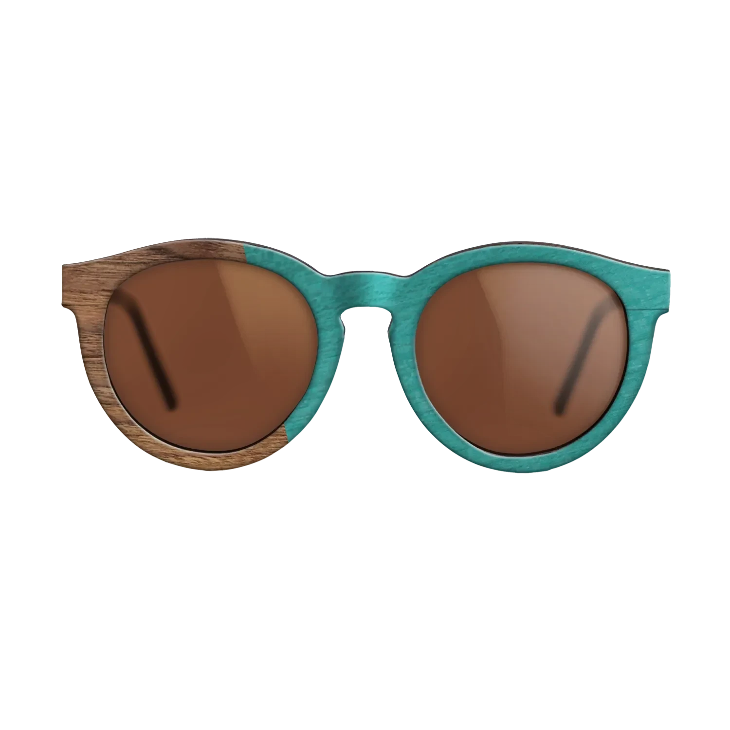 Louro Preto,Walnut Claro Light,Poplar Dyed: Turquoise: Angle Cut - The Rebel - Round - SIRIS wood optic
