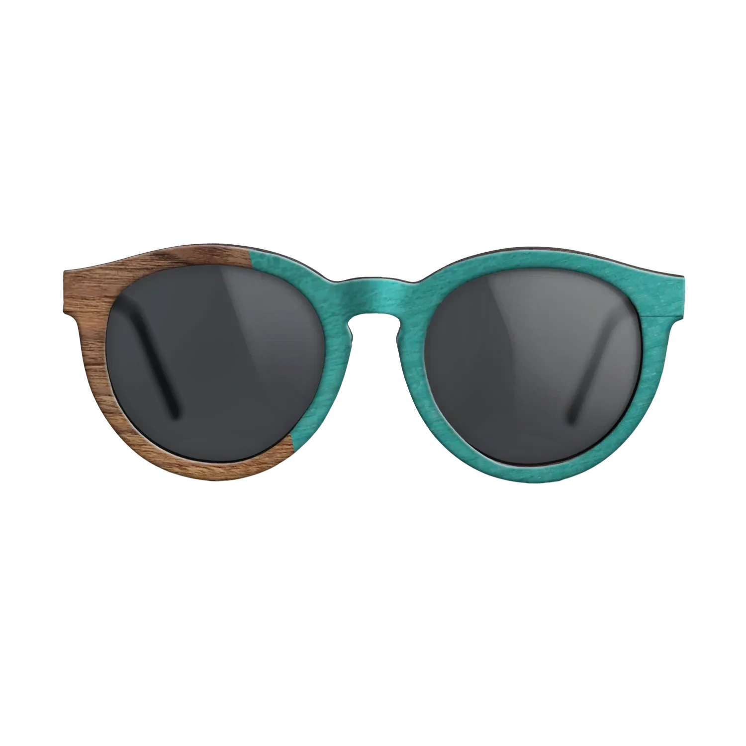 Louro Preto,Walnut Claro Light,Poplar Dyed: Turquoise: Angle Cut - The Rebel - Round - SIRIS wood optic